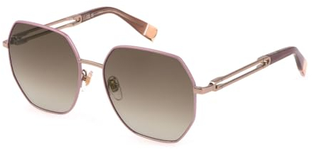 Sonnenbrillen Furla SFU689 0EF9 SHINY RED GOLD WITH COLOURED PARTS 58/17/ WOMAN