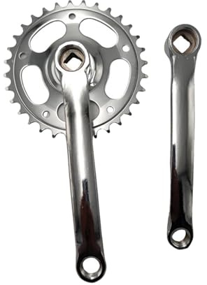 Baoblaze Pédalier de vélo, Ensemble de Bras de manivelle de vélo de Montagne, Remplacement de manivelle en Fer, cône carré, Vitesse Unique pour la réparation, Argent
