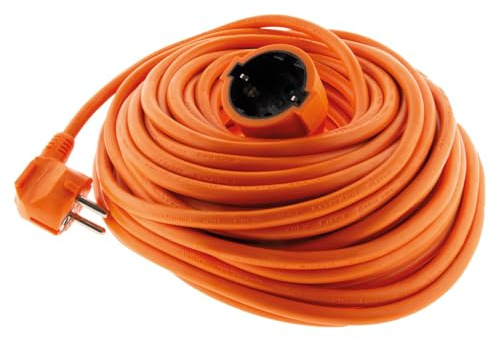 Zenitech, Flexible Extension Cable Schuko H05VVF 3G1,5 mm² 10 m Orange, Abrasion Resistant Extension Cable, PVC Jacket, Private and Commercial use, Complies with European Standards