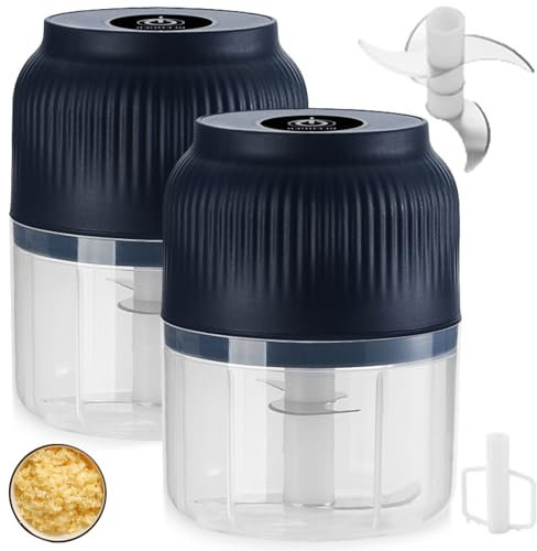 2 tritatutto per cipolle, 300 ml, tritatutto multiplo con frusta intercambiabile, USB elettrico da cucina, accessorio per cipolle, verdura, frutta, noci