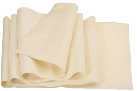 Rebower 15cm x 1m Puños Elásticos con Ribetes Acanalados para Coser Beige | Banda Elástica de Punto, para Coser, Tela de Algodón, para Puños, Cintura, Cuello