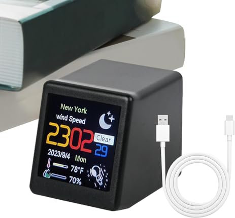 Previsión meteorológica digital, despertador digital inteligente y estación meteorológica Wi-Fi, previsión meteorológica con pantalla a color multifunción, despertador decoración de escritorio para