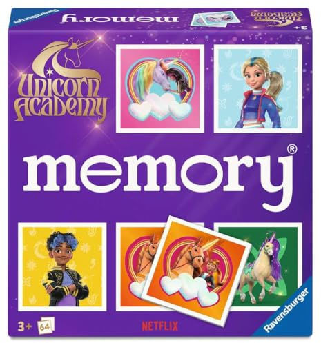 Ravensburger 24778 memory® Unicorn Academy - Det världsberömda minnesspelet för alla fans av äventyrsserien Unicorn Academy, klassiskt spel för 2-8 spelare från 3 år och uppåt