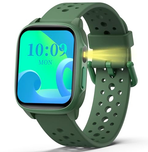 meoonley Montre Connectée pour Enfants avec 140+ Modes de Sport, 1,5 Smartwatch Montre Intelligent avec Suivi du Sommeil, Jeux, Aucune app/téléphone requis, Cadeau pour Garçons 6-15 Ans