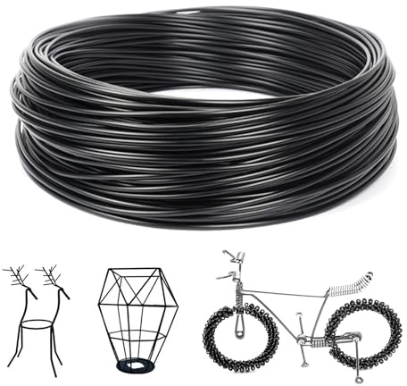 Craft Metal Wire for Jewellery Making 2mm, 50 Feet Crafting Aluminium Modelling Wire Black Thin Wires for Crafting Crafts Sculpting
