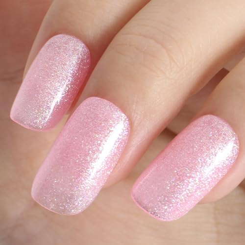 TUTUYU Meerjungfrau Glitzer Pink Gel-Nagellack, 12ml Rosa Glitzer-Schimmer Gel Nagellack für Maniküre, Pediküre, Salons und Nagelkunst-Einsteiger, Geschenke für Frauen und Mädchen - G77