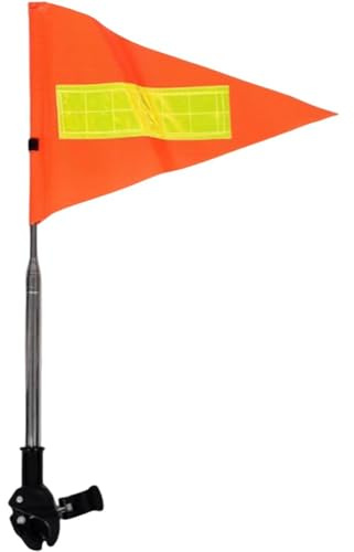 Brxmpn Reflekterande cykelflagga med stolpe säkerhetsflagga cykel släpvagn flagga för vuxna och barn cyklar rullstolar golfvagn tillbehör