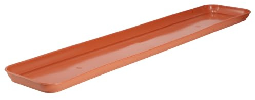 KADAX Sottovaso da 80 cm per fioriera Evron, sottopentola rettangolare in plastica, sottopentola per vasi da balcone, sottopentola per piante (terracotta)