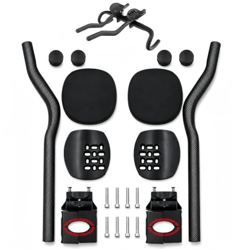 Fahrradlenker, Carbon-Rennradlenker mit Einstellbare Winkel von 30° Triathlon Lenkeraufsatz mit Zwei Befestigungsklammern für 31,8 mm Aero-Lenker für Zeitfahrveranstaltungen und Straßenradfahren