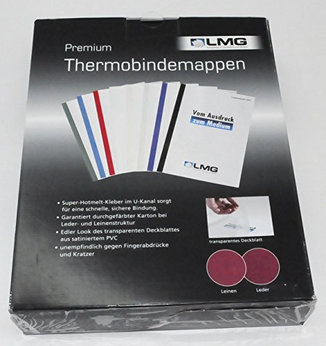 LMG LMG Slit Satin vords. E Front 220 g/m² Bmweiss R6 Thermal Binding Covers 6 mm Pack of 50