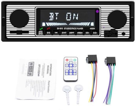 Car Stereo with Bluetooth, Car Radio with USB/SD/AUX Port, Car Audio FM Radio, Digital MP3 Player, Handsfree Calling with Wireless Remote Control