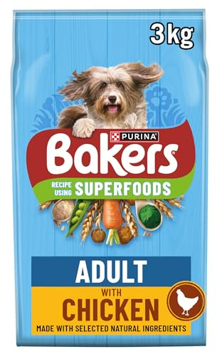 BAKERS Superfoods Adult Dry Dog Food Chicken with Vegetables 3kg (Pack of 4)