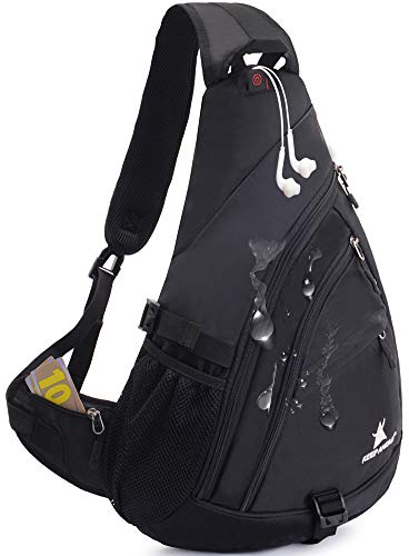 Sling Backpack Men Women | Sling Bag Waterproof Large Capacity 14 Laptop | Chest Bag Shoulder Crossbody Bag Triangle Backpack Outdoor Travelling Cycling Hiking Running Black
