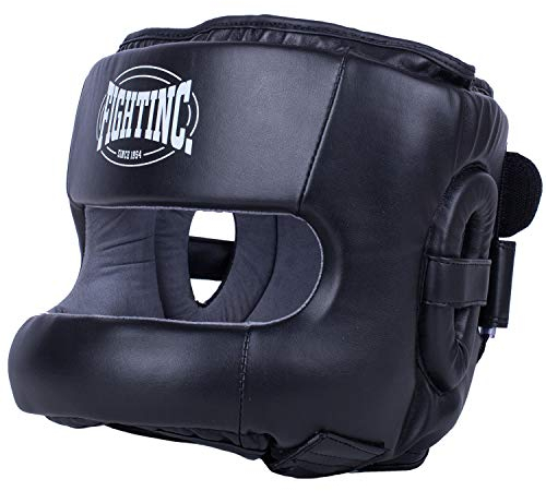 Fightinc. Kopfschutz Nose Protection - für Sparring ohne Verletzungen Boxen Kickboxen Muay Thai MMA Kampfsport UVM. schwarz S/M