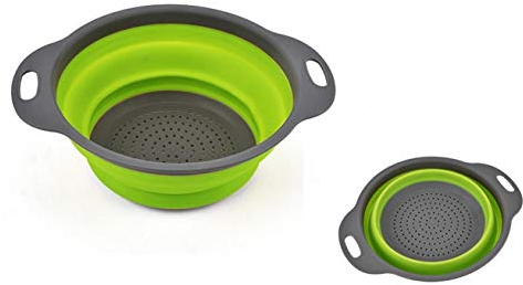 Passoire pliable durable pour la cuisine - Couleur : vert - Robuste et fiable