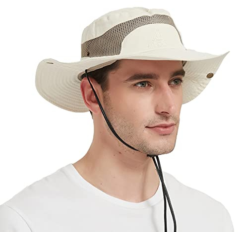 Chapeau Soleil Bob Homme Safari Été Coton UPF UV Randonnée Trekking Pêche