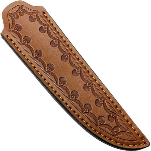 Dinntty Fourreau de couteau droit en cuir de vachette robuste - Fourreau portable - Étui de rangement pour couteau d'extérieur