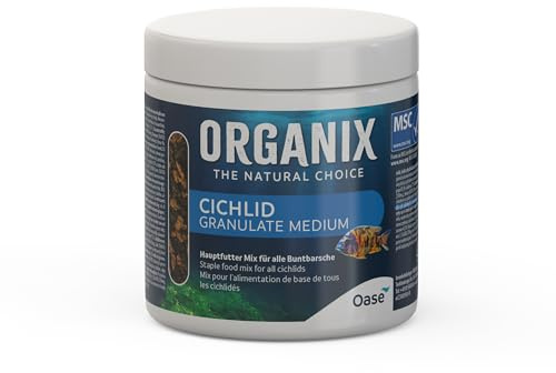 OASE ORGANIX Cichlid Granulate M 250 ml - Aquarienfutter für alle Barscharten ab 6 cm, Granulatfutter (3-7 mm) mit hohen Nährwerten