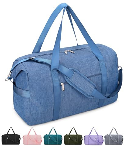 Narwey Handgepäck Tasche für Flugzeug Groß Reisetasche Handgepäck Damen Weekender Bag Sporttasche Damen Herren Handgepäck Koffer 40L (Marineblau)