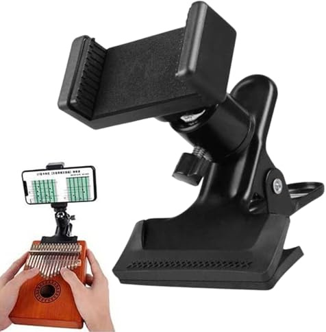 Supporto per telefono per chitarra, supporto per morsetto per telefono - Clip per staffa per trasmissione dal antiscivolo - Supporto stabile per telefono cellulare, supporto per morsetto per telefono