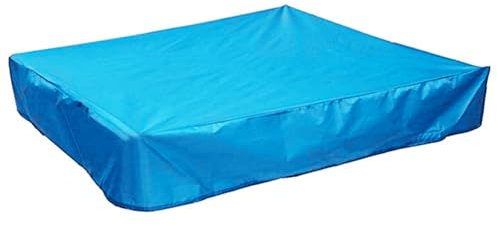 Housse de Bac à Sable, Oxford 420D Enfants Bâche Protection Étanche Résistant UV résistant déchirures Couverture Auvent Bac à Sable Cordon de Serrage Piscine Jardin Jouets (Blue,Square180*180 * 20cm)