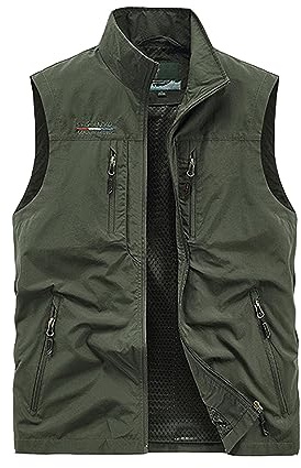 Traje de equitación para hombre, cuello vuelto, múltiples bolsillos, cremallera, color sólido, chaleco de ropa exterior, traje completo para niños, verde, XL