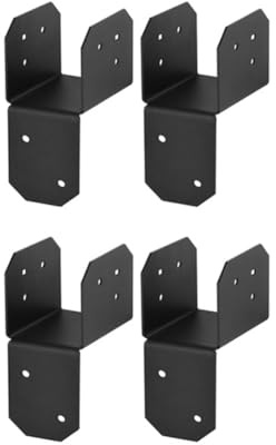 Eieenotee Per Legno per Casa A 18 Calibro Nero Connettore di Ancoraggio Girat Nero Fit 2x4 Post, Gancio del Tetto per Tetto per Gancio Post Tappo 4 Pezzi A