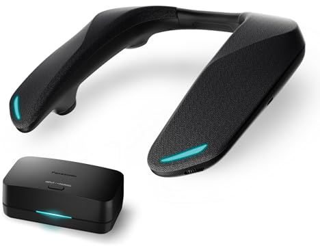 Panasonic SC-GNW30 Wireless Neck Speaker, Personal Surround Sound System, Home Cinema, Integrated Mic, HDMI 2.1, USB, Bluetooth, 9h Battery, Compatible with TV, PC, macOS, PS4/PS5/Switch/Xbox