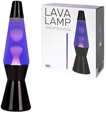 GIFTMARKET - Lámpara de lava bullet morada y blanca. Lámpara de ambiente relajante. Luz de ambiente original. Regalo adolescentes divertido. Lámpara retro de 31 x 9 cm