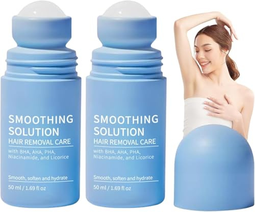 Soluzione lisciante per brufoli da barba – siero niacinamide contro peli incarniti, applicatore per scooter, cura contro peli incarniti sulle ascelle e sull'addome, adatto per uomini e donne (2 pezzi)