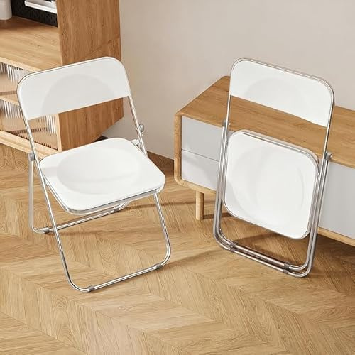 XUEGW Set di 2 sedie pieghevoli in acrilico, sedie portatili pieghevoli in plastica, facili da usare e riporre