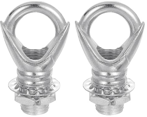 QUARKZMAN Dado Ad Anello Con Filettatura Femmina M10 Forma Ad Anello Con Tubi Filettati Dadi E Rondelle Per Lampadari A Sospensione Carico Massimo 22lb Tono Argento Confezione Da 2