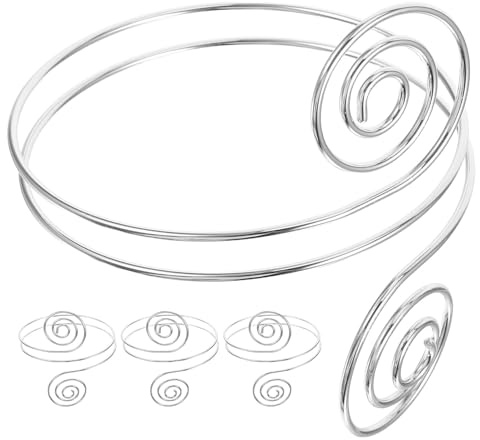 BESTonZON 4 Brazaletes Metálicos Ajustables en Espiral Parte Superior del Brazo Brazaletes Plateados Punk de Metal Pulseras de Joyería para Mujer Estilo Boho para Fiestas y Uso Casual