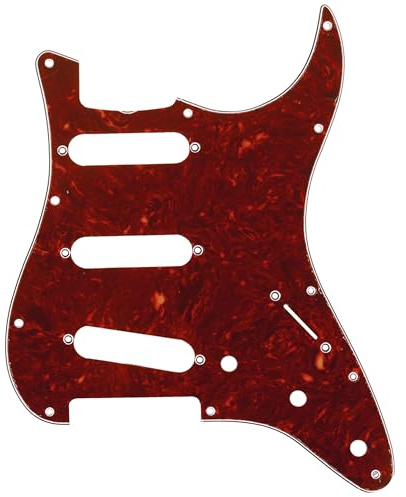 Musiclily Pro 11-Hole 62 Vintage SSS Strat Pickguard for American Stratocaster 62 Electric Guitar, 4Ply Vintage Tortoise