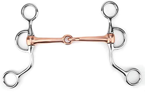 Snaffle di Cavallo, Masticare morso da Allenamento in Acciaio Inossidabile Mese snodato di Rame Morso da dentice Anello Francese Anello Sciolto Accessorio da Corsa con Serpente di