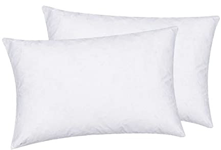 MOON 2er Pack Luxury Gänsefeder Füllkissen Innenkissen ca. 30x50-340g, 90% Feder 10% Daune (fest)