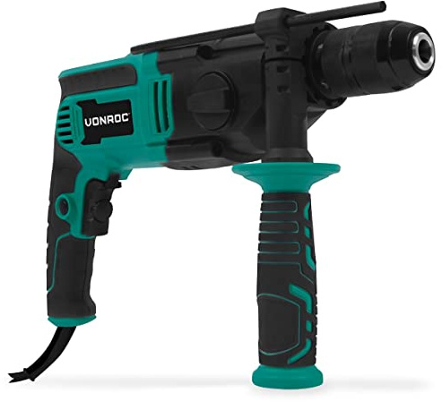 VONROC Slagborrmaskin 1100W – borrhammare – 2 hastigheter - Inkl. Djupstopp och sidohandtag