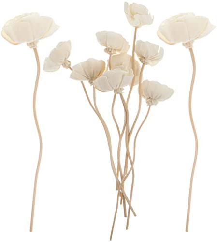 Angoily 10PCS Rattan Diffuser Sticks for Oil Aroma Diffuser Replacement Flower Reed Sticks White 2