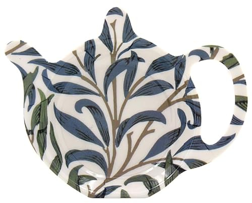 The Leonardo Collection William Morris Willow Bough Teabag Tidy For Kitchen & Home | British Designed Durable Tea Bag Tidy | Tea Bag Dish For Used Tea Bags | Teabag Dish With Modern Design