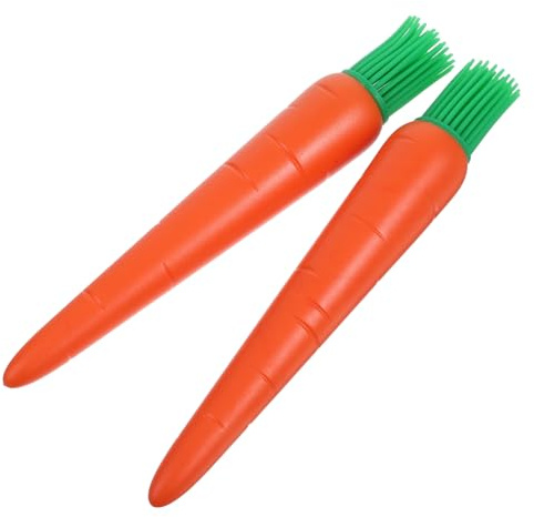 Holibanna Brochas De Silicona Para Adobar 2 Piezas Tamaño Mediano Material Resistente a Altas Temperaturas Color Naranja Uso Barbacoa Repostería y Cocina