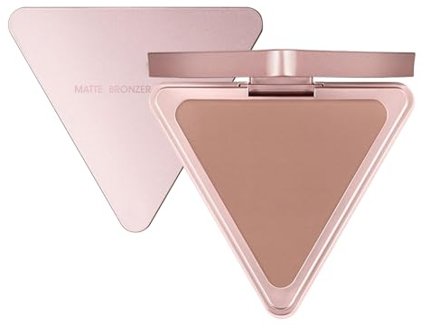 Polvo Contorno | Bronceador en Polvo,Compacto Mate de Forma Triangular para Rostro, Mejillas y Cuerpo