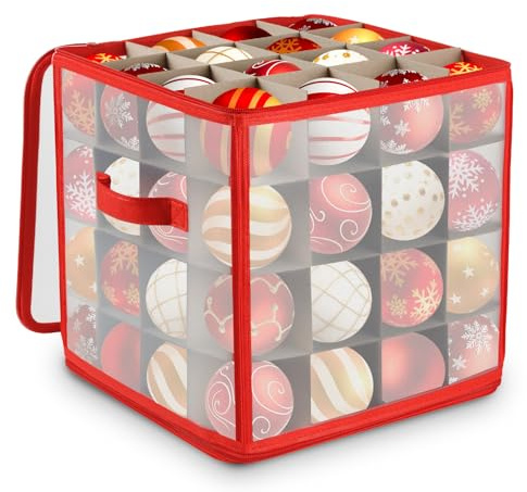 Ruibinlee Porta Palline di Natale, Contenitore Addobbi Natalizi, Scatola Portapalline Natale, Organizer per Decorazioni dell'Albero, Scatola Rigida per Elementi Decorativi