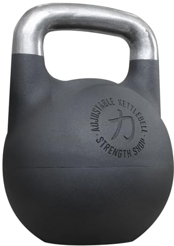 Strength Shop Kettlebell regolabile 19 in 1 (12 – 32 kg), set kettlebell Competition con manico ergonomico, estremamente robusto, con incrementi di 1 kg, ideale per l'allenamento di tutto il corpo