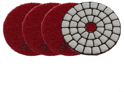 babominimer Set di 4 dischi abrasivi da 50 mm, per lucidatura a secco e umido, per granito, marmo, piastrelle, pietra, vetro, dischi abrasivi flessibili in resina smerigliata 50 # 100 # 200 # 400