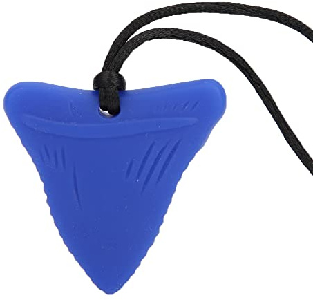 POENVFPO Collar de Dentición de Silicona, Juguete para Masticar para Bebés, Colgante Mordedor para Niños Autistas, Colgante para Edades de 3 Meses por Encima de Blanco (BLUE)
