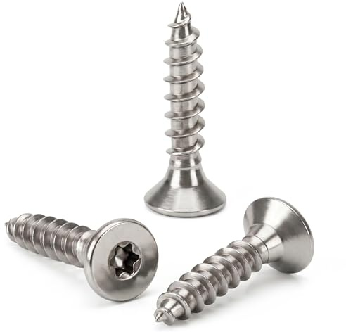 NOLDAR | Viti per Legno TORX Testa Svasata Acciaio Inox A2 (AISI 304). 200 Pezzi. Filettatura Completa Viti Torx per Legno (5 x 50 mm)