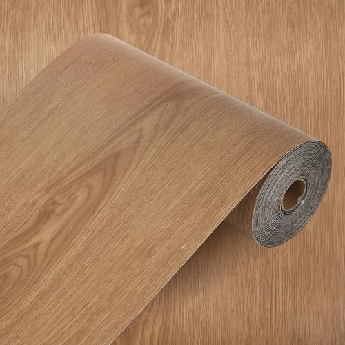 AKOLAFE Luxury Vinyl Flooring Roll Clearance Peel and Stick Floor Tile Waterproof Dark Wood 394x15.7 Self Adhesive Vinyl Floor Tiles LVT Laminate Flooring Roll Sticky on Bathroom Kitchen Basement