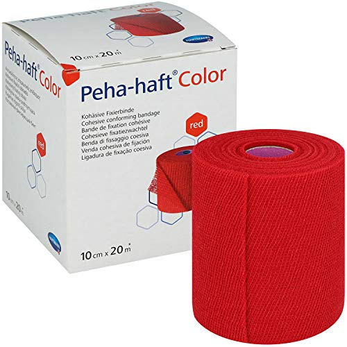 Hartmann - Benda di fissaggio elastica Peha-haft, 20 m x 10 cm, colore: Rosso