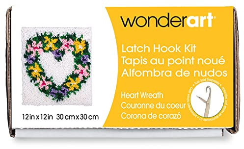 Wonderart Heart Wreath Yarn Latch-Hook Kit12 X 12100% Acrylic Machine Wash & Dry