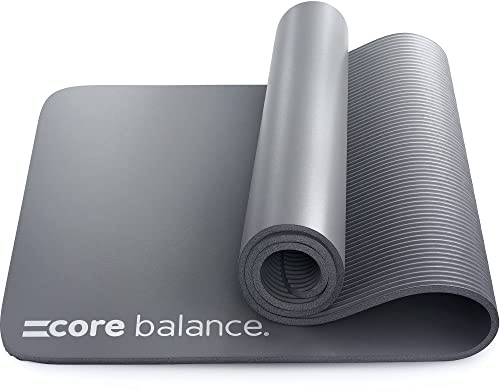 Core Balance Pilates Mat, Extra Thick Foam 10mm, Non Slip, Exercise Fitness Yoga, Compact Lightweight With Carry Strap, 180cm x 60cm x 1cm